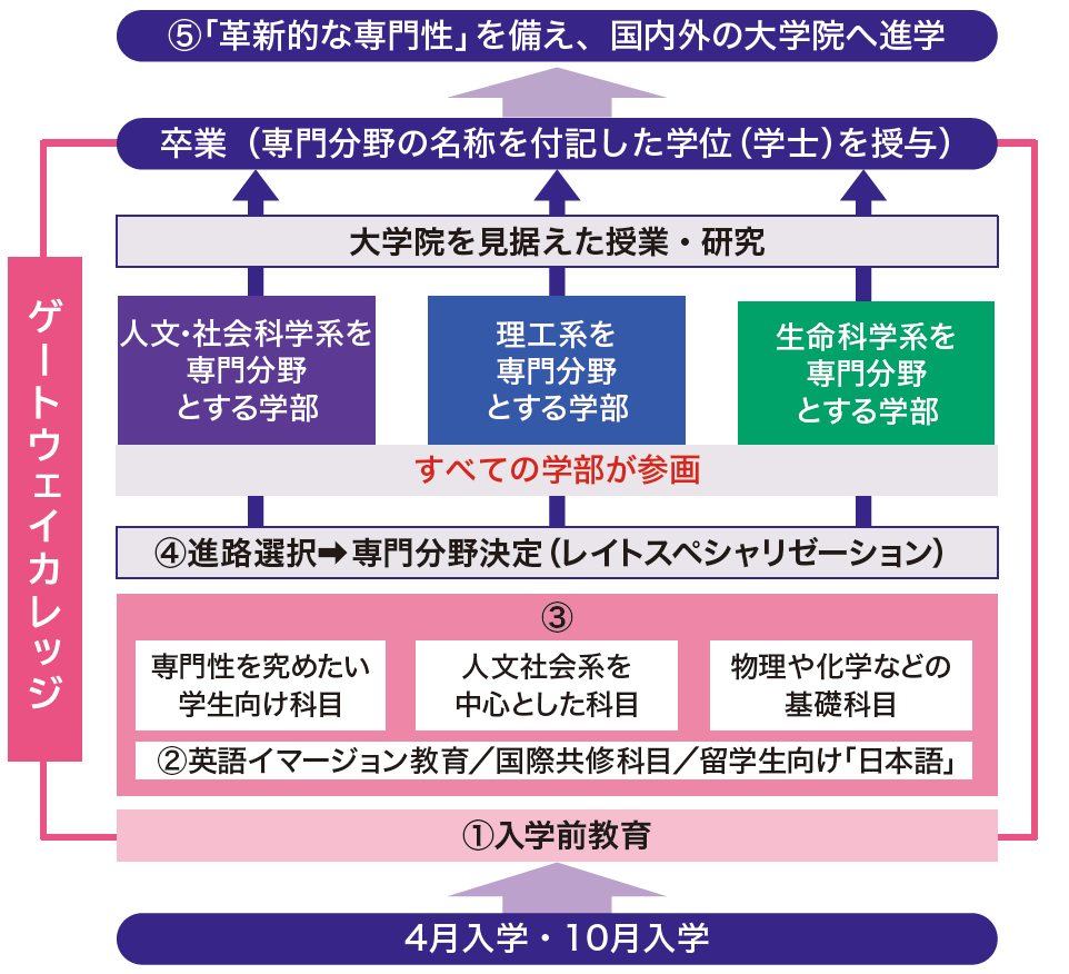 ＜図＞ゲートウェイカレッジ　カリキュラム